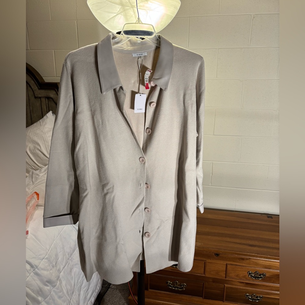 Sioni Cream Button-Up Sweater NWT